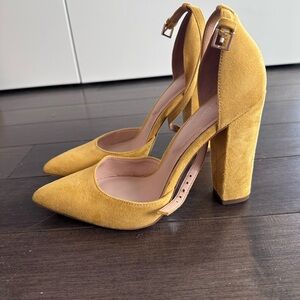 Yellow Suede Aldo Heels
